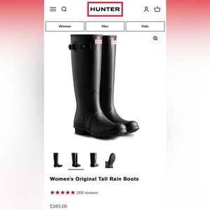 Hunter Women's Original Tall Rain Boots in Black